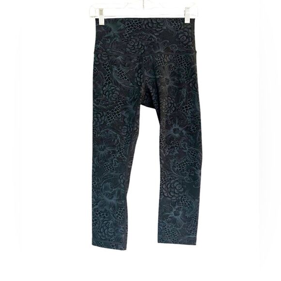 Lululemon Wunder Under Crop Hi-Rise 21" Nouveau Mach Blue Black Size 6 W6AI3S - Picture 4 of 12